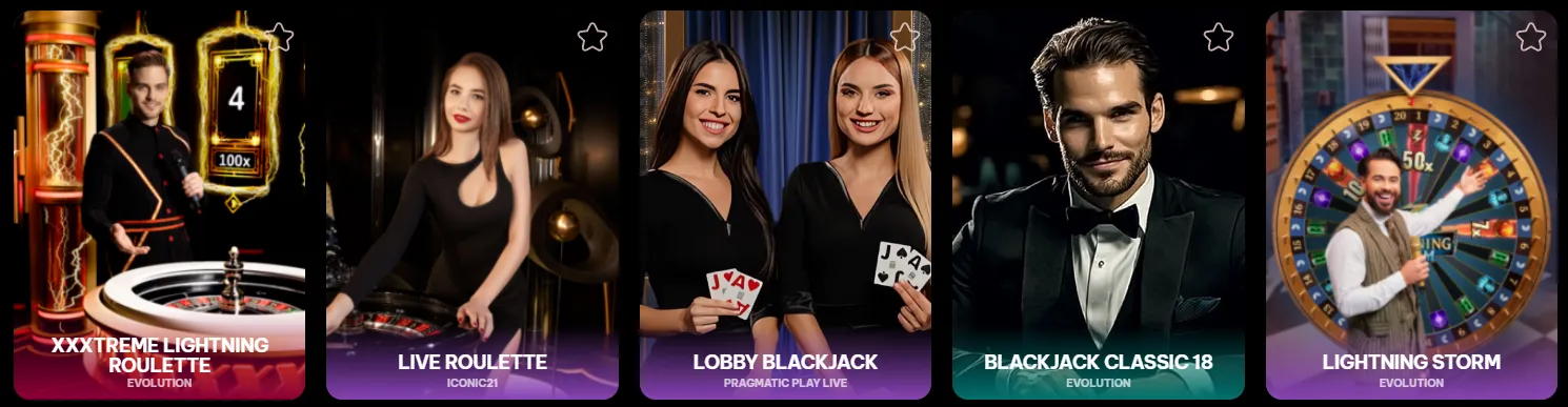 Echtzeit Live Casino Spiele mit echten Dealern